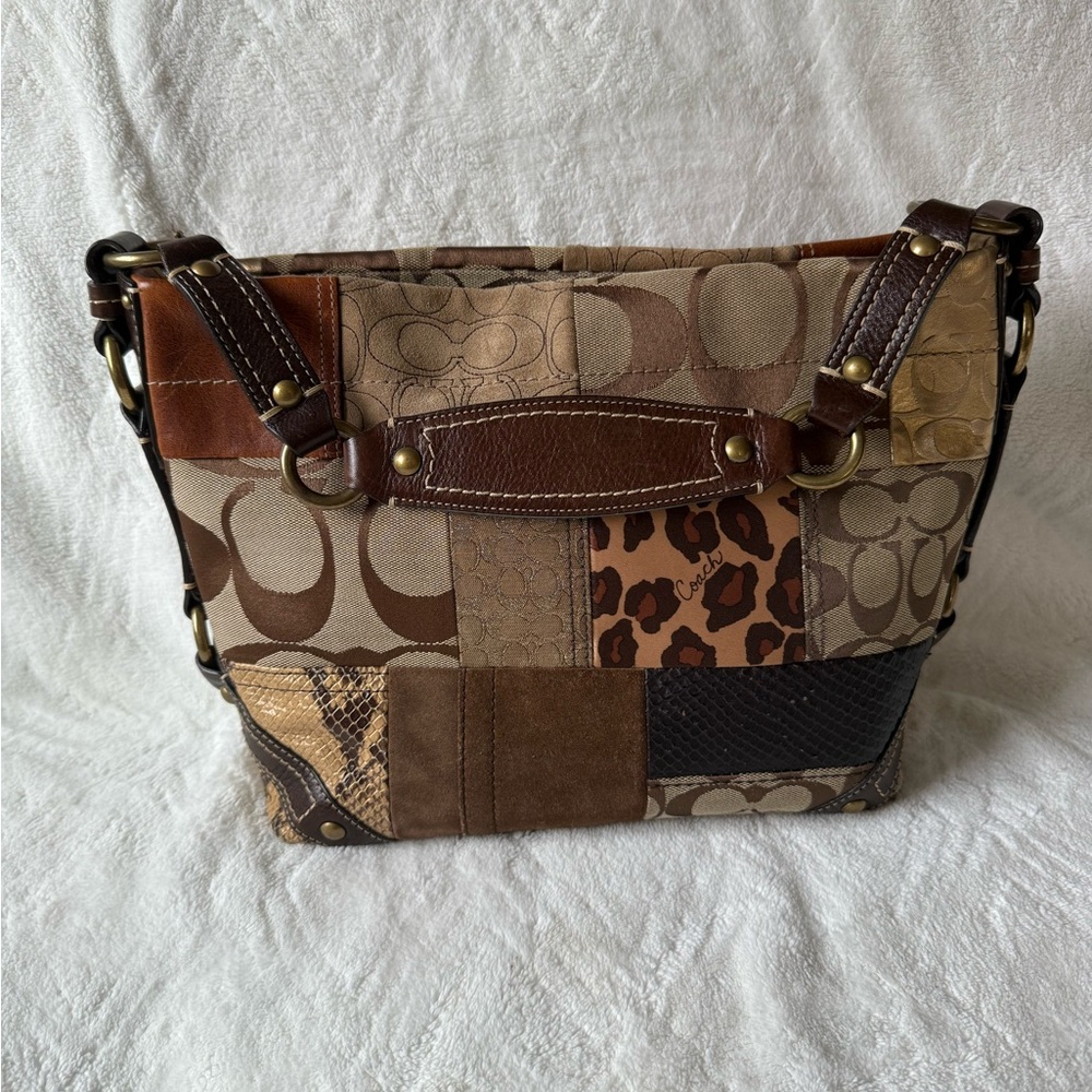 Vintage Coach - brown patchwork bag